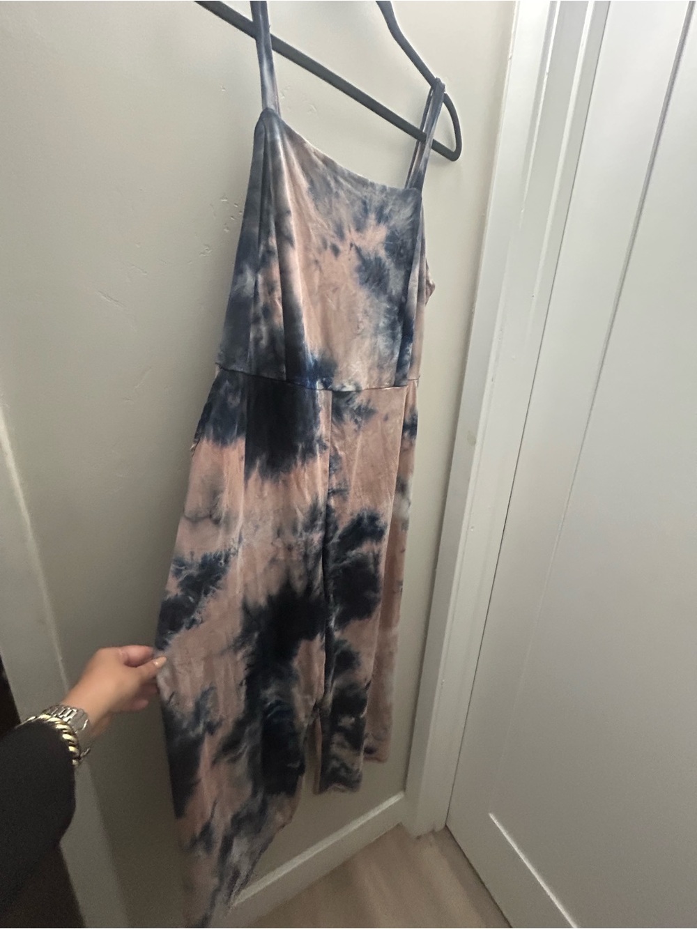 Vibe Blush and Navy Tie-Dye Maxi Dress